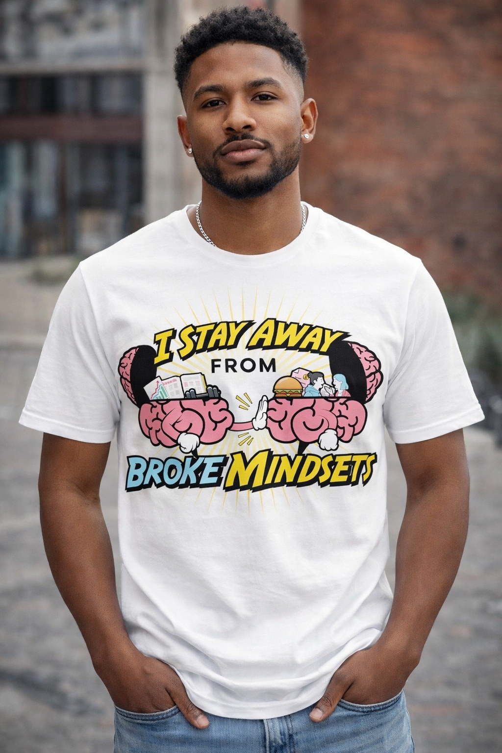 I Stay Away From Broke Mindsets” Motivational Graphic T-Shirt