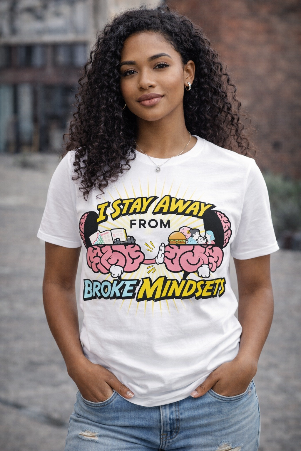 I Stay Away From Broke Mindsets” Motivational Graphic T-Shirt