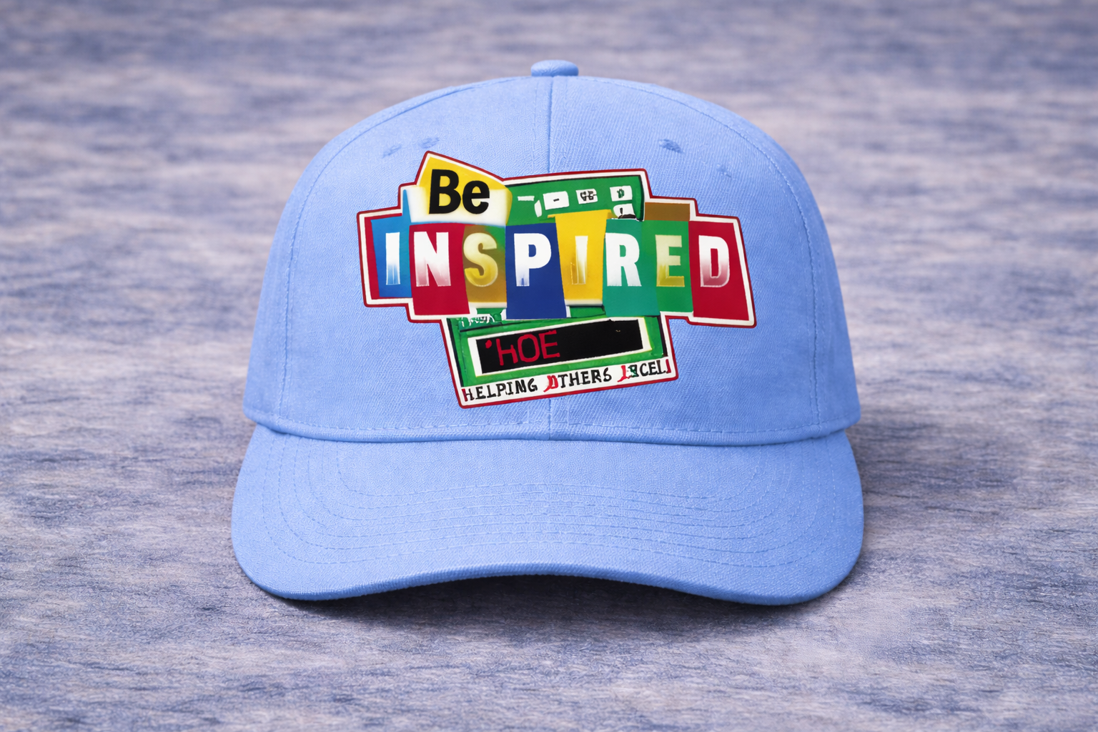 Be Inspired HOE Helping Others Excel Beige Baseball Cap