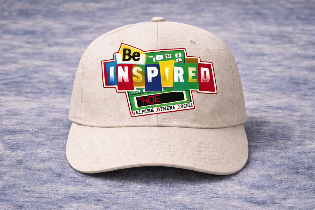 Be Inspired HOE Helping Others Excel Beige Baseball Cap