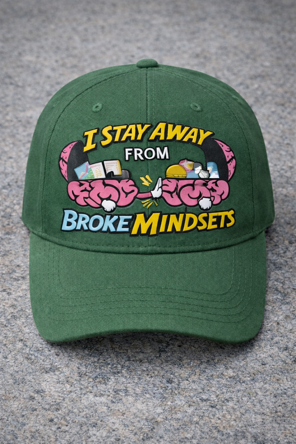 I Stay Away From Broke Mindset” Motivational Baseball Cap