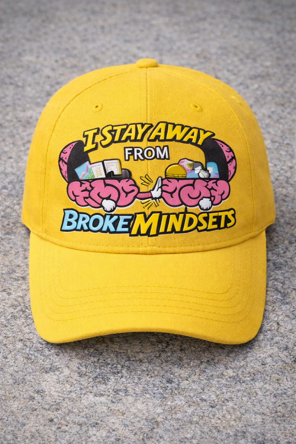 I Stay Away From Broke Mindset” Motivational Baseball Cap