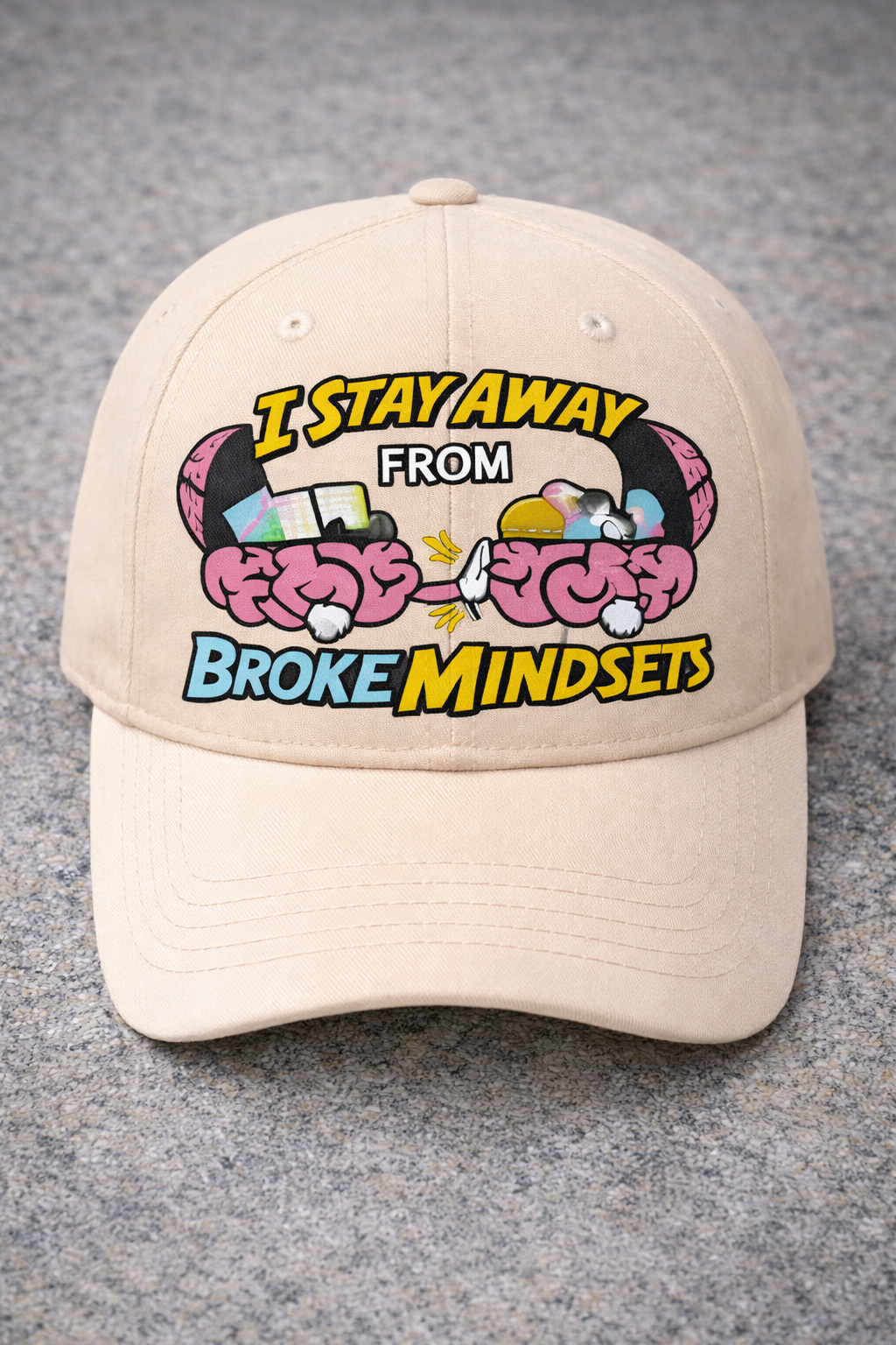 I Stay Away From Broke Mindset” Motivational Baseball Cap