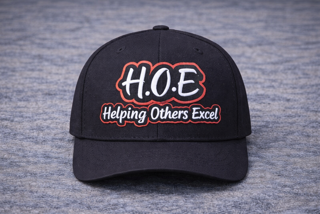 H.O.E Helping Others Excel Purple Baseball Cap Unisex Motivational Snapback