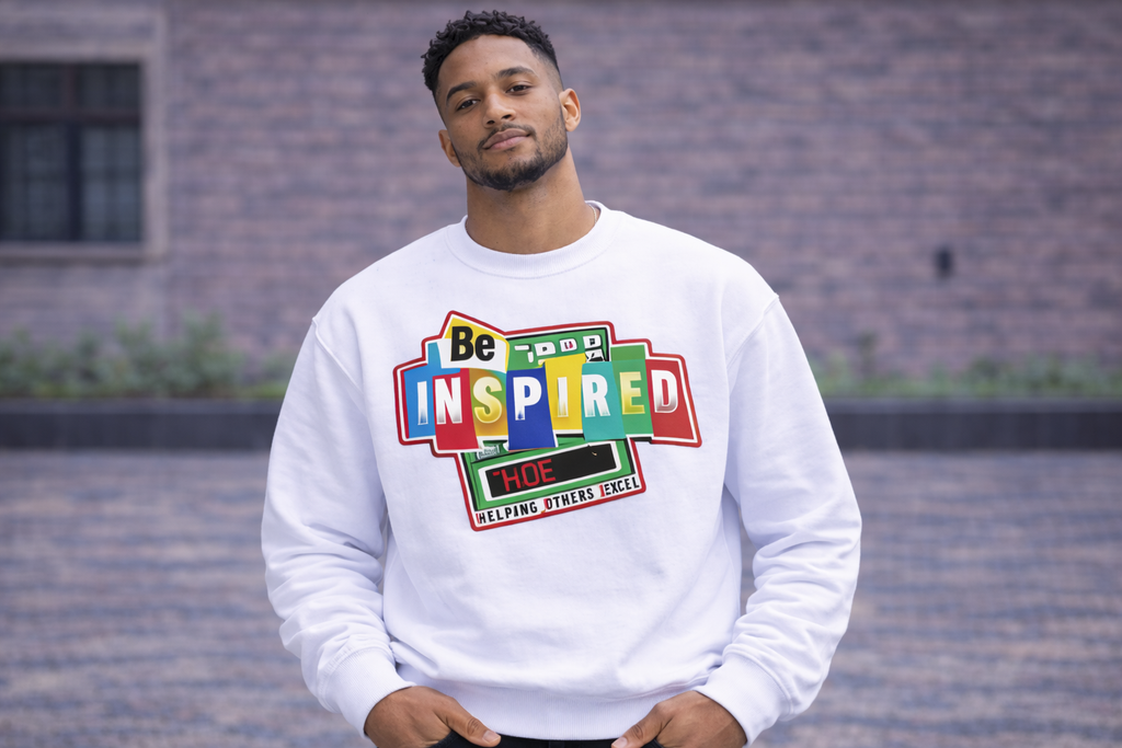 Be Inspired HOE Helping Others Excel Black Crewneck Sweatshirt